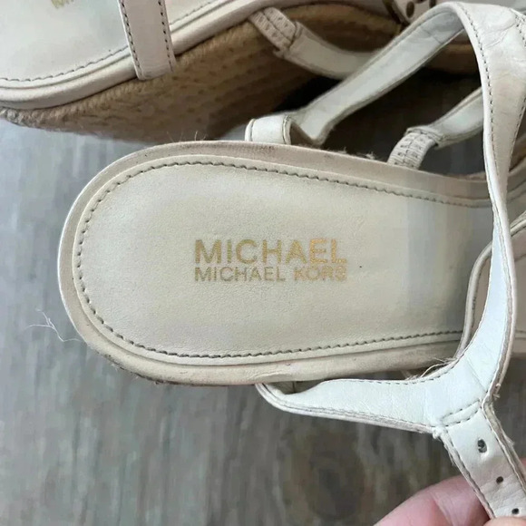 Womens Michael Kors White Wedges - 6 - Picture 8 of 10